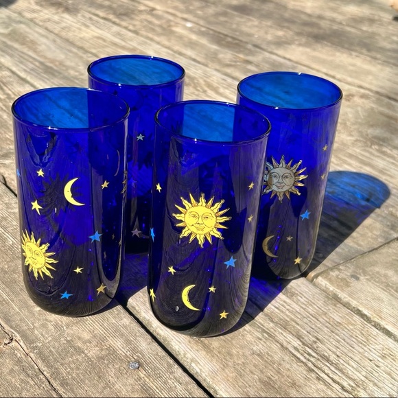 Libbey Other - Vintage Libbey Celestial Cobalt Blue Glasses - Set of 4